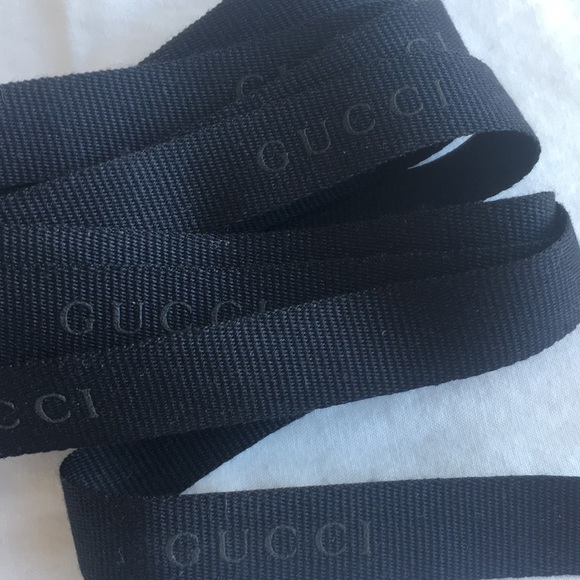 GUCCI Black Ribbon With Black GUCCI Logo - Picture 2 of 6